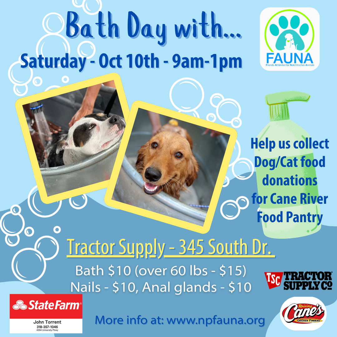 FAUNA Bath Day October 10, 2026 event announcement