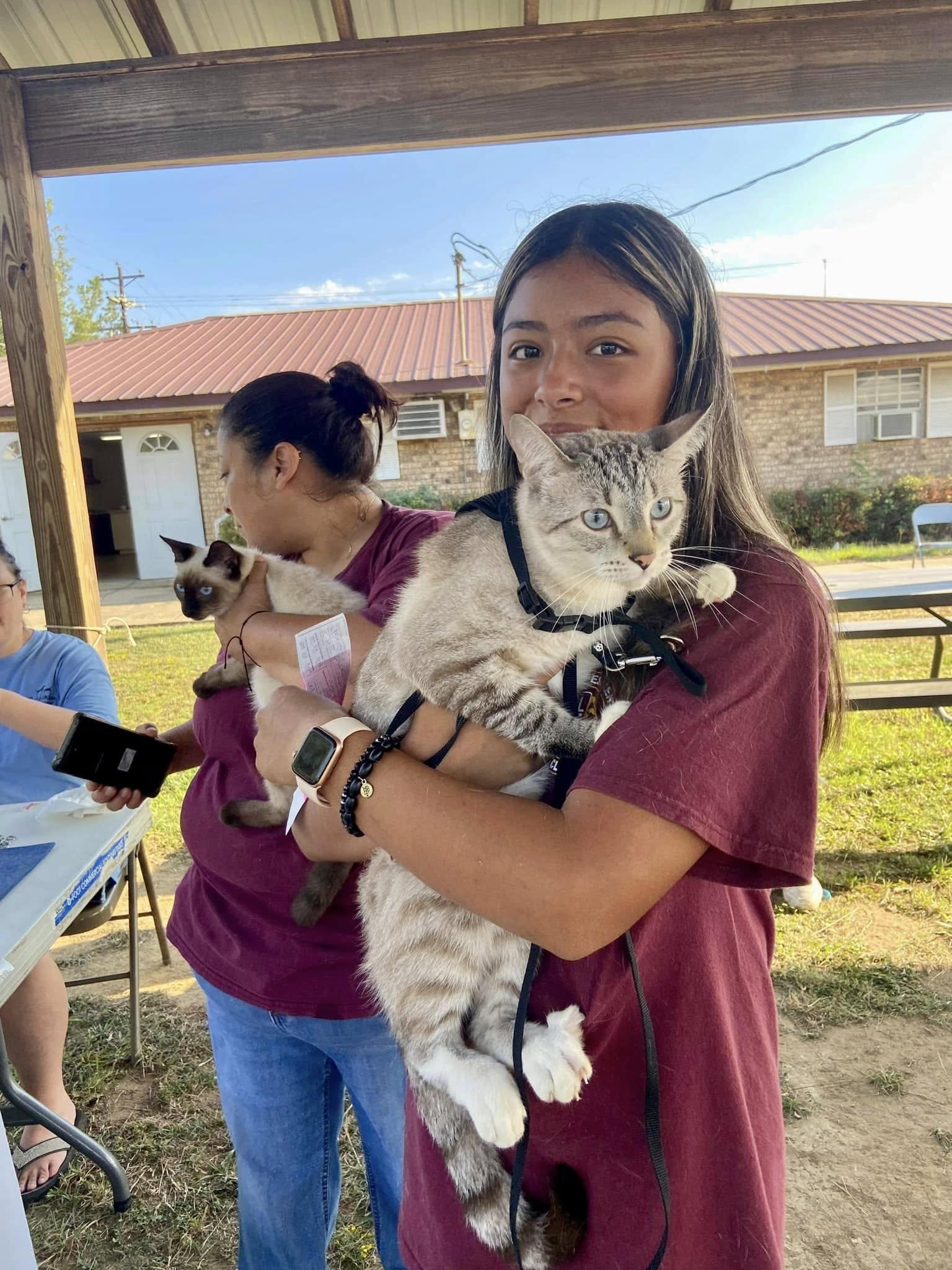 Pet receiving care at a FAUNA community health fair
